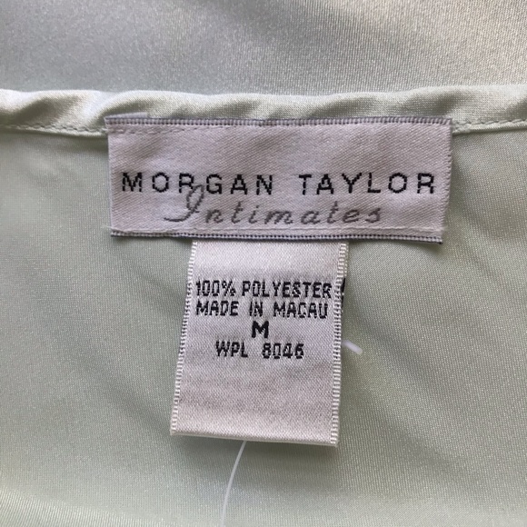 Slip Dress in Mint - Flowy like Satin - with Sheer Neckline Feature M - Picture 9 of 15